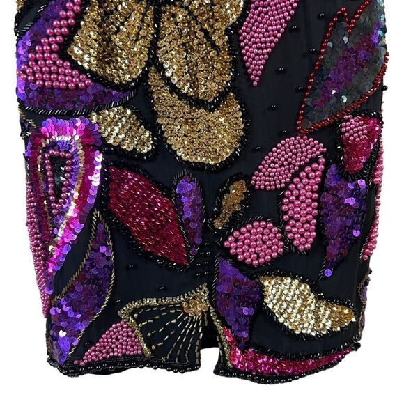 Vintage Alyce Designs Heavily Beaded Sequin Regency Gatsby Glam Dress - Picture 15 of 16